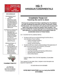 HG-1 HANDGUN FUNDAMENTALS